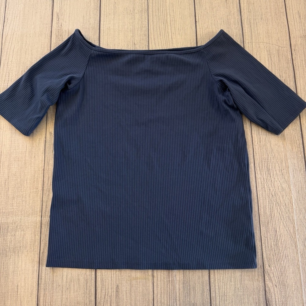 Madewell Off-Shoulder Tee in‎ Sleek Hold Size XL Women's Blue